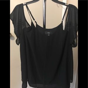 Black top with cold shoulder openings